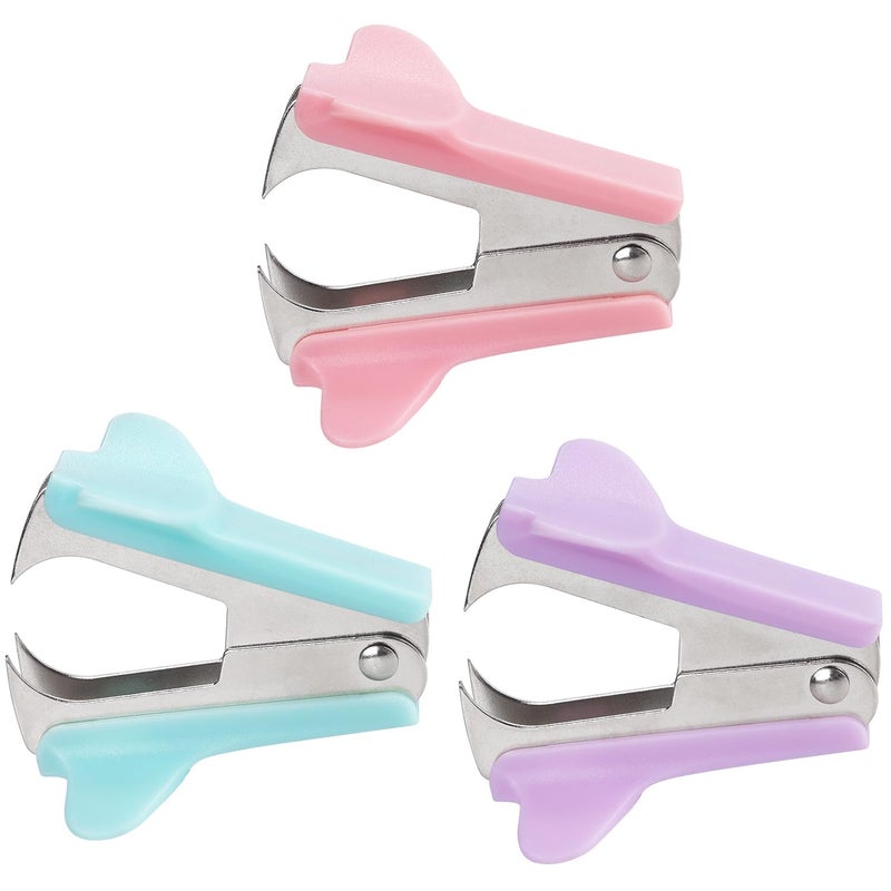 ZZTX 3 PCS Staple Remover Staple Puller Removal Tool for School Office Home 3 Pack (Pink, Blue, Purple) - Image 1